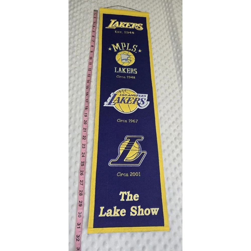 Los Angeles Lakers NBA Winning Streak Embroidered Wool Heritage Wall Banner 2017